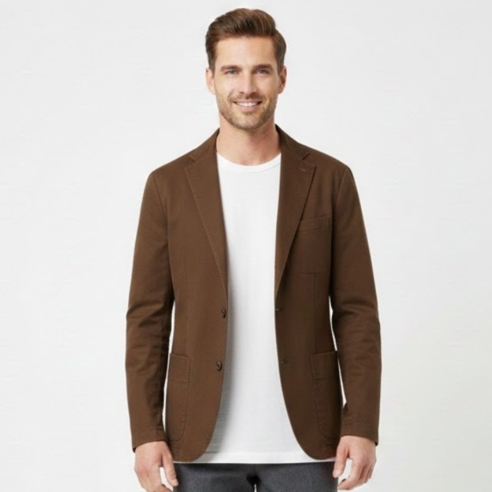 Daniel‎ Cremieux Mens Blazer Med Brown Cotton Twill Jacket Preppy Collegiate